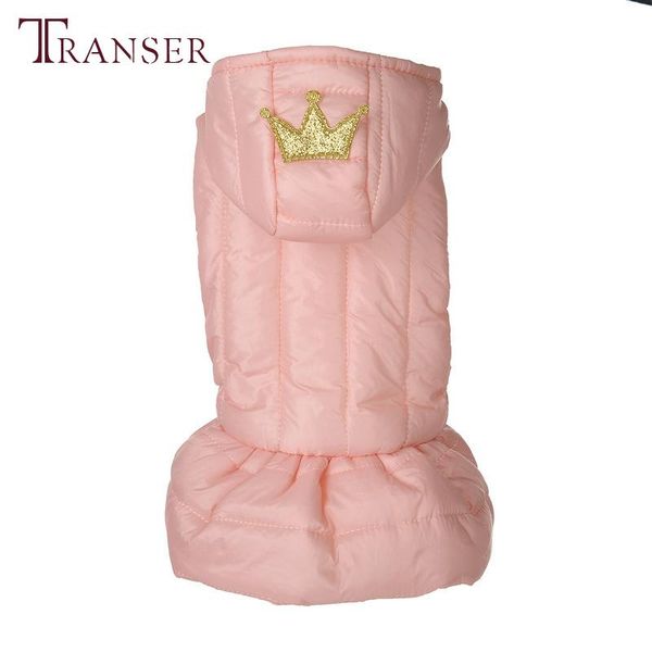 

dog apparel transer crown pattern hoodie coat winter warm pet parkas down jacket sleeveless cat dogs clothes 209