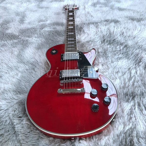 

red color electric guitar chrome hardware rose wood fingerboard made in china