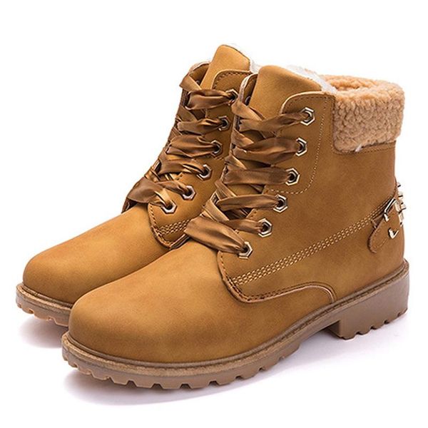 

boots 2021 snow women shoes plush warm female ankle for botas mujer booties women's, Black