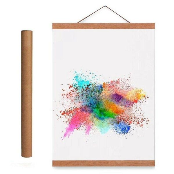 

frames 21-60cm magnetic wooden po frame scroll print / poster picture hanger diy painting hanging home decor