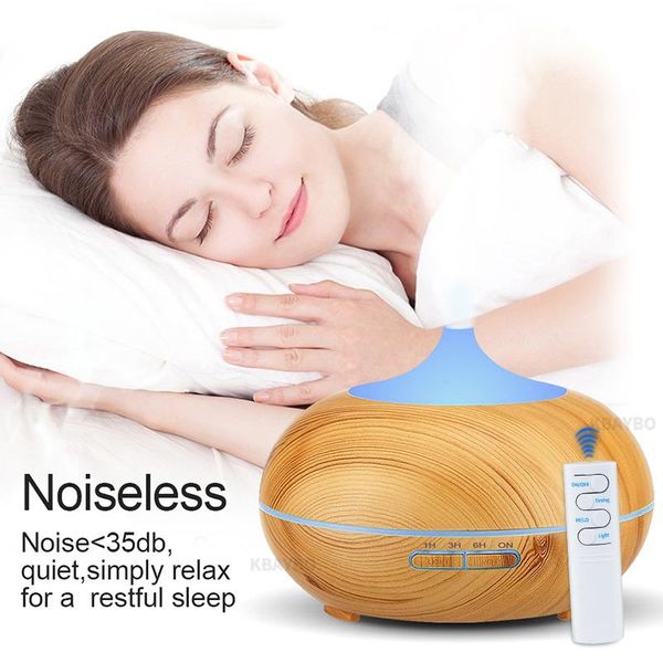 

550ml remote controel ectric humidifier ultrasonic air humidifier l usb aroma oil diffuser wood mist maker for home