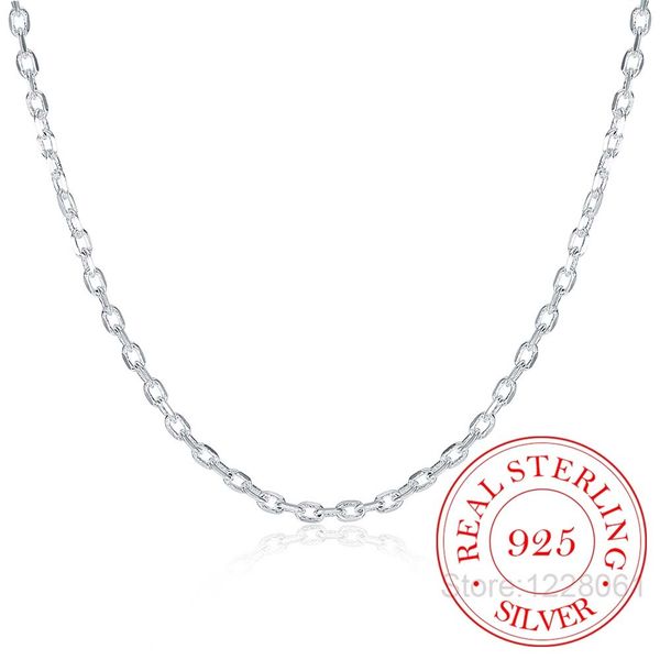 

designer necklace woman's fine jewelry 925 sterling silver flat rolo chain charm 2mm wide 16"18" 20" 22" 24"