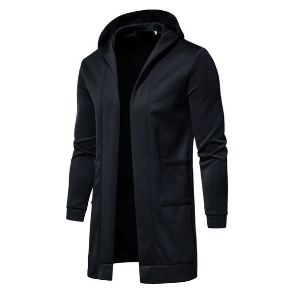 

men's trench coats winter coat 2021 long sleeved slim loose casual windbreaker hooded streetwear male outwear fashion wear, Tan;black