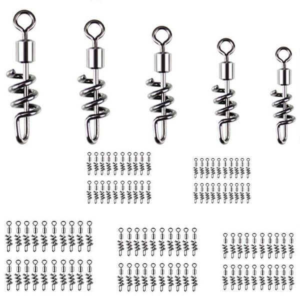 

fishing hooks 20pcs barrel bearing swivels stainless steel solid ring connectors