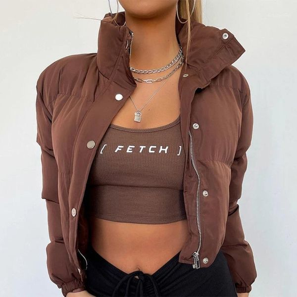 

women's down & parkas helisopus winter thick warm short women padded bubble coat solid color zipper outerwear streetwear outfits, Black