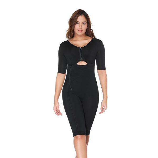 

women's shapers black slimming bodysuit body shaper post seamless compression garment full shapewear colombianas reductoras, Black;white