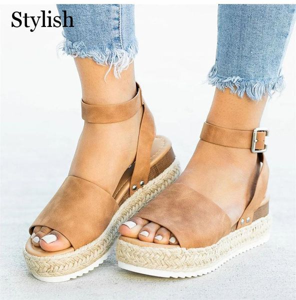 

sandals women wedges shoes for platform summer fashion flip flop plus size ladies, Black