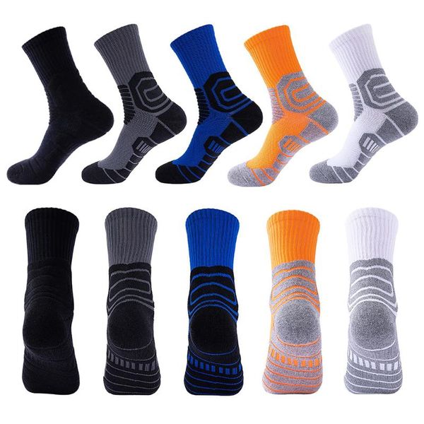 

sports socks cycling men running hiking sport football compression function basketball knee-high eu 39-44, Black