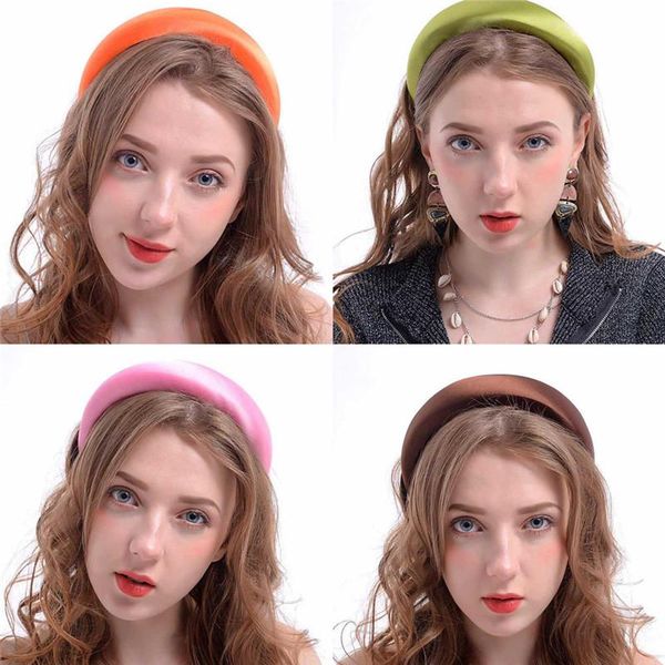 

hair clips & barrettes ae-canfly 10 colors soft handmade 2021 arrival solid wide hairbands for girls fashion headbands women accessorie, Golden;silver