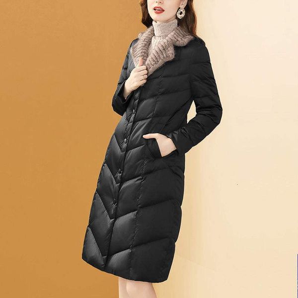 

2021 New viscollar coat on down cotton for woman in WJ5S, Black