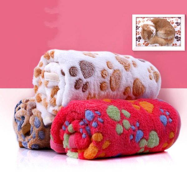 

kennels & pens lanke 1pcs winter soft dog blanket,pet foot print bed mat,warm sleeping mattress for cat,dogs cats cushion pet supplie
