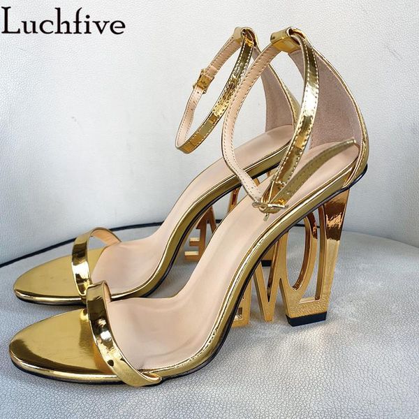 

sandals love shaped hollow heels summer peep toe party shoes plus size t-show wear carved gold woman, Black