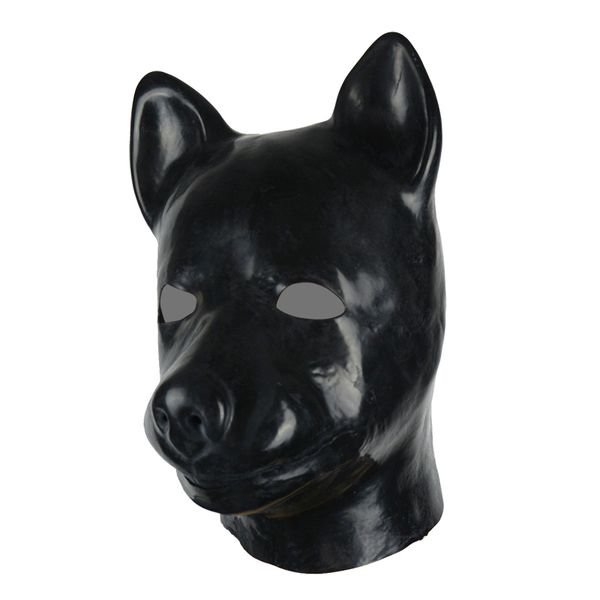 ! Máscara de animal fetiche de borracha de látex 3D com zíper cachorrinho escravo nariz sólido BDSM Hood