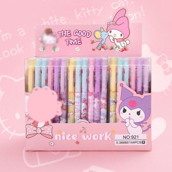 

gel pens 36 pcs/lot cat dog press pen set cute 0.5mm black ink signature promotional gift office school supplies