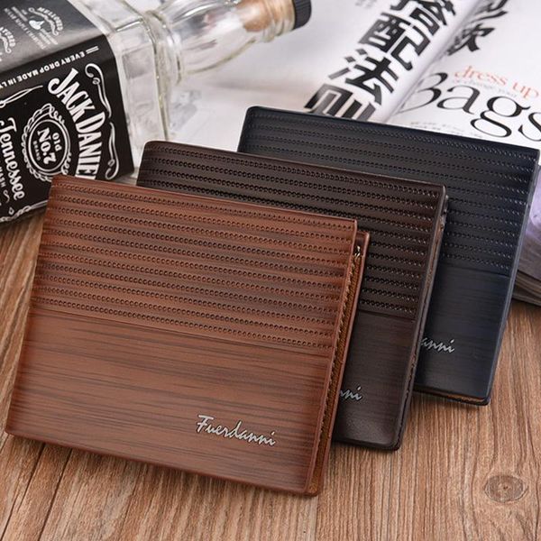 

2021 new 6 color korean fashion men's wallet short horizontal multi-card pocket wallet card holder, Red;black