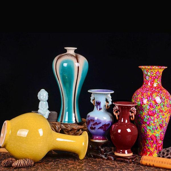 

vases classic jingdezheng flower water vase bird and landscape paint home decoration arrangment insect craft
