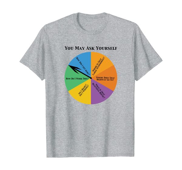 

you may ask yourself 1980's retro t-shirt, White;black