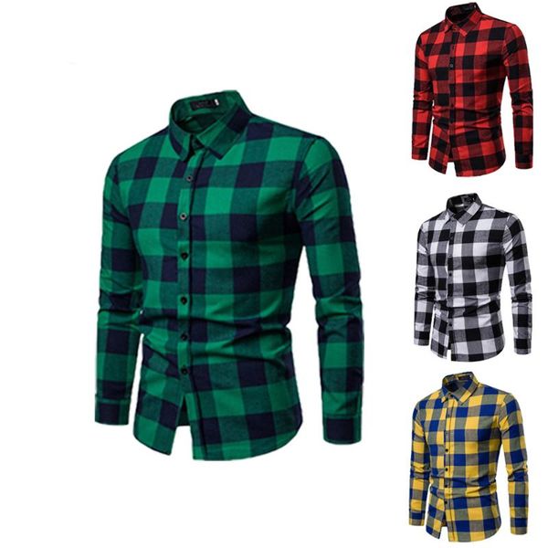 

men's casual shirts plaid shirt 2021 autumn winter flannel red checkered men long sleeve chemise homme cotton male check, White;black