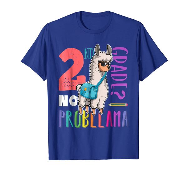 

no prob llama 2nd grade back to school shirt girl llama gift, White;black