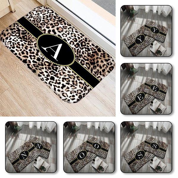 

carpets leopard letter non-slip mat european style floor mats entrance kitchen bathroom toilet home decoration carpet