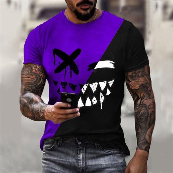 

men's t-shirts xoxo pattern 3d printed t-shirt fashion street casual sports shirt male o-neck oversized, White;black