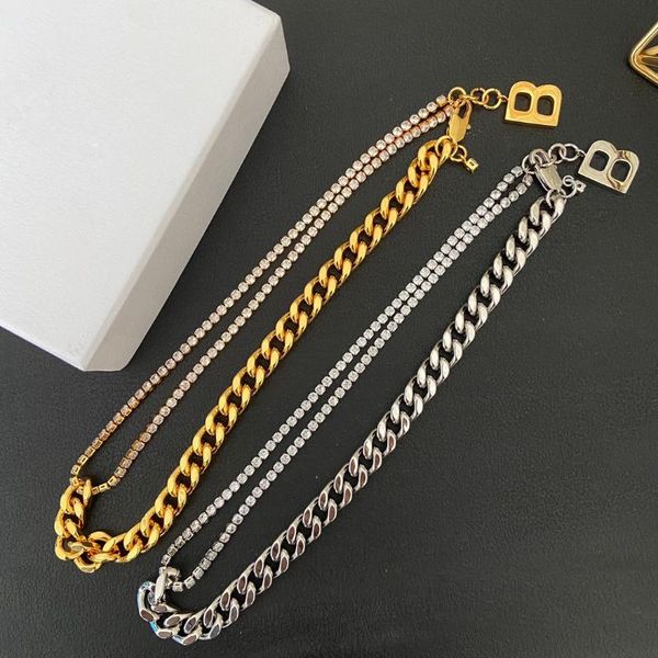 

chains european and american trend letter gold silver chain necklace