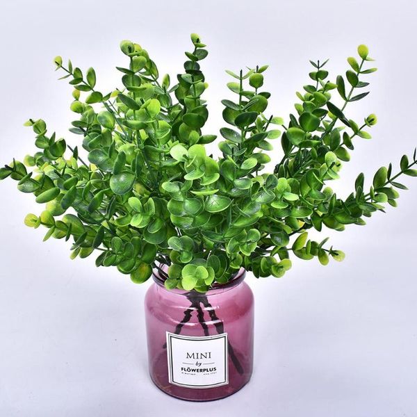 

decorative flowers & wreaths 1pc artificial eucalyptus globulus leaves green plant home office garden decor