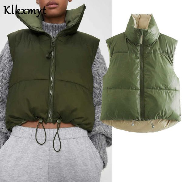 

klkxmyt za parka vest women autumn winter cotton-padded short waistcoat plus size sleeveless outwear female casual 210527, Black;white