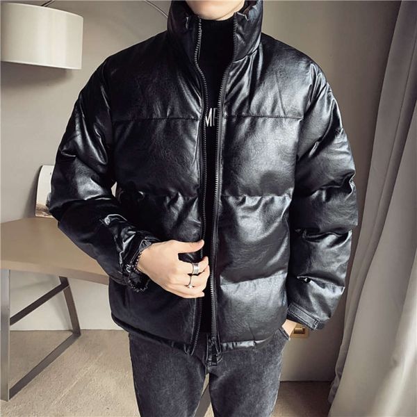 

winter 2020 new men's bread down korean fashion short leather cotton padded jacketwinter, Black;brown