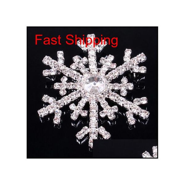 

rhinestone snowflake brooch sparkly crystal alloy brooches christmas pins clips dress costume scarf tie pin women children party 4ebyk f9jj0