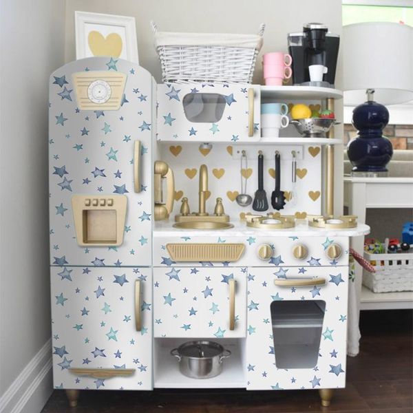 

wallpapers blue stars cartoon furniture decal wallpaper living room adhesive wall paper waterproof sticker for children