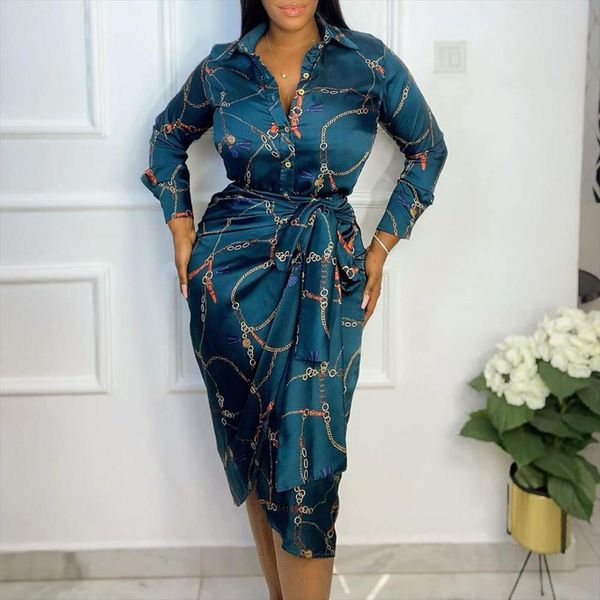 

african fashion printed shirt green womens dress elegant plus size 5xl spring summer long sleeve office casual party, Black;gray