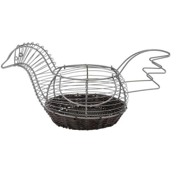 

storage baskets 1pc multi-functional basket wrought iron fruit (silver)