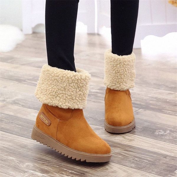 

cootelili women ankle boots platforms mujer winter warm plush boots for women shoes snow u8ii#, Black