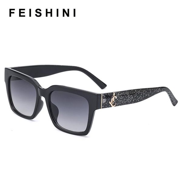 

sunglasses feishini rectangle women vintage uv400 protect eyesight glasses mirror brand designer, White;black