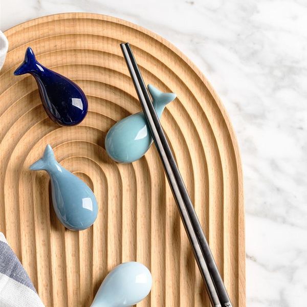 

chopsticks 1piece whale ceramic holder japanese kitchen pillow spoon fork chopstick rest cute tableware