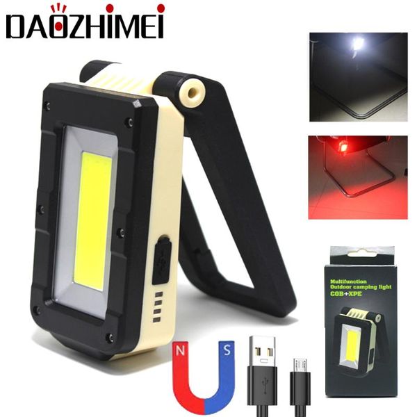 

mini portable usb rechargeable torch cob+xpe led outdoor lighting tent light magnet hook work lantern + built-in batt
