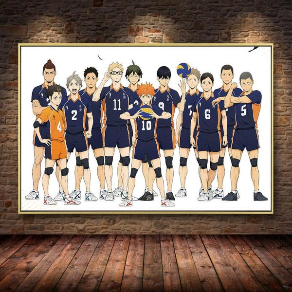 

paintings voleibol anime canvas painting japan boy home decoration wall art picture prints modular modern no frame poster for living room