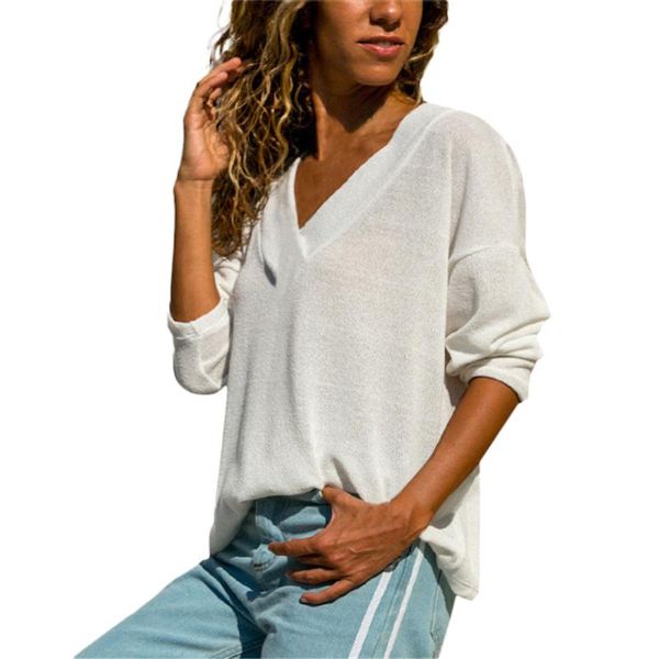 

women's blouses & shirts 2021 knitted pullovers cotton blouse autumn women plus size femme shirt loose casual bat long sleeve blus, White