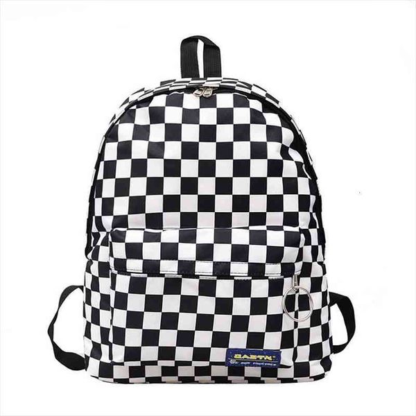 

plaid nylon female travel daypack lapbackpack book schoolbags feminina school casual rucksack women bag rugzak