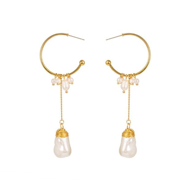 

dangle & chandelier bohemian big shell pearl earrings for women 2021 korean fashion luxury summer beach euramerican pub jewelry, Silver