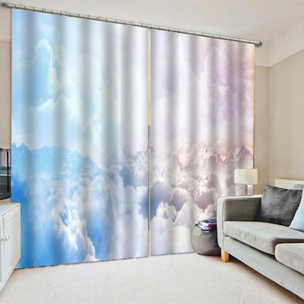 

curtain & drapes custom white cloud door windows curtains backdrop thin living room bedroom decorative kitchen clear print
