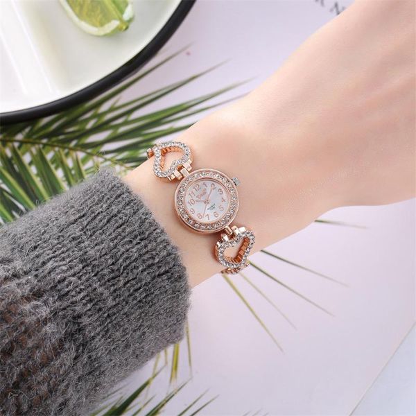 

wristwatches women round full diamond bracelet watch analog quartz movement wrist luxury women's watches clock, Slivery;brown