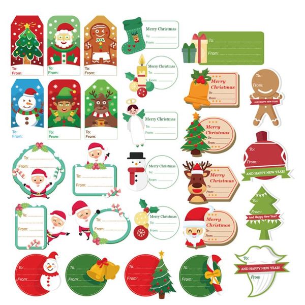 

gift wrap 12pcs cartoon christmas note sticker message party decoration