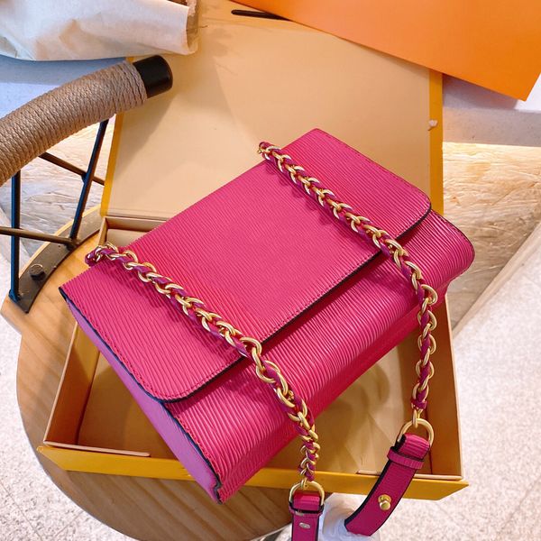 

5a+twist 22ss crossbody women hand bag luxurious designer double zipper wallets genuine leather shoulder purse classic flap chain clutch wit