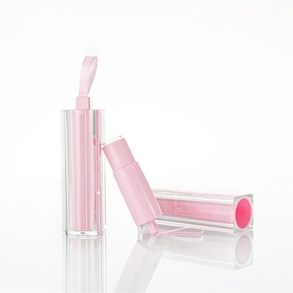 

storage bottles & jars pink lipstick packaging, square empty lip tube with ribbon
