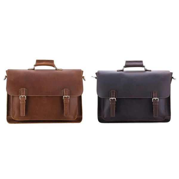

business bag men's briefcase men's 17-inch retro handbag leather bag