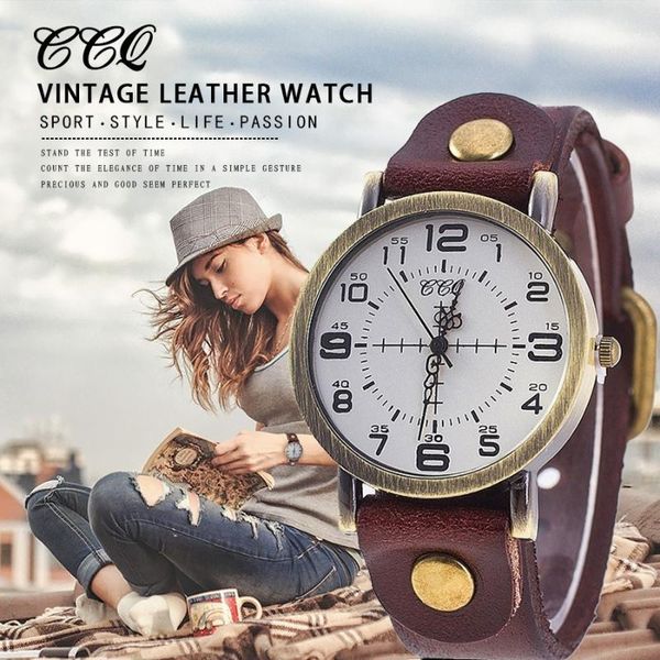

wristwatches women watch vintage cow leather casual quartz ladies gift female clock relogio feminino relojes, Slivery;brown
