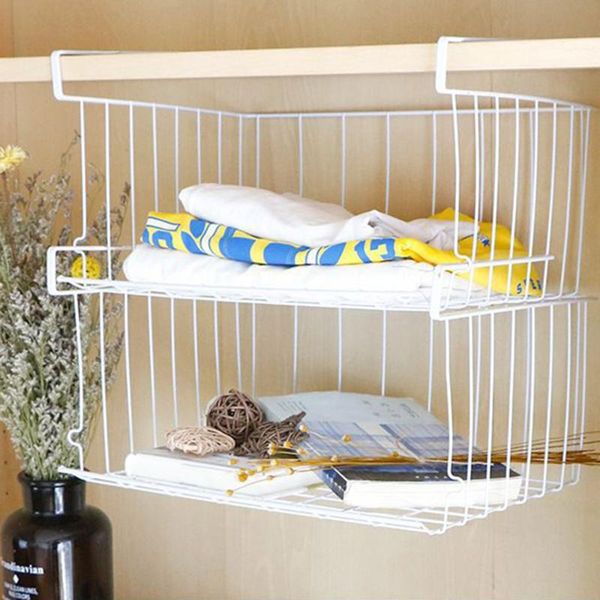 

storage baskets under cupboard hanging basket mesh metal shelf kitchen cabinet rack towel holder