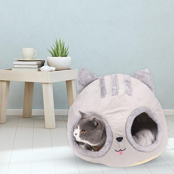

cat beds & furniture winter warm pet house cozy nest soft kennel detachable semi-closed basket washable cave cats product